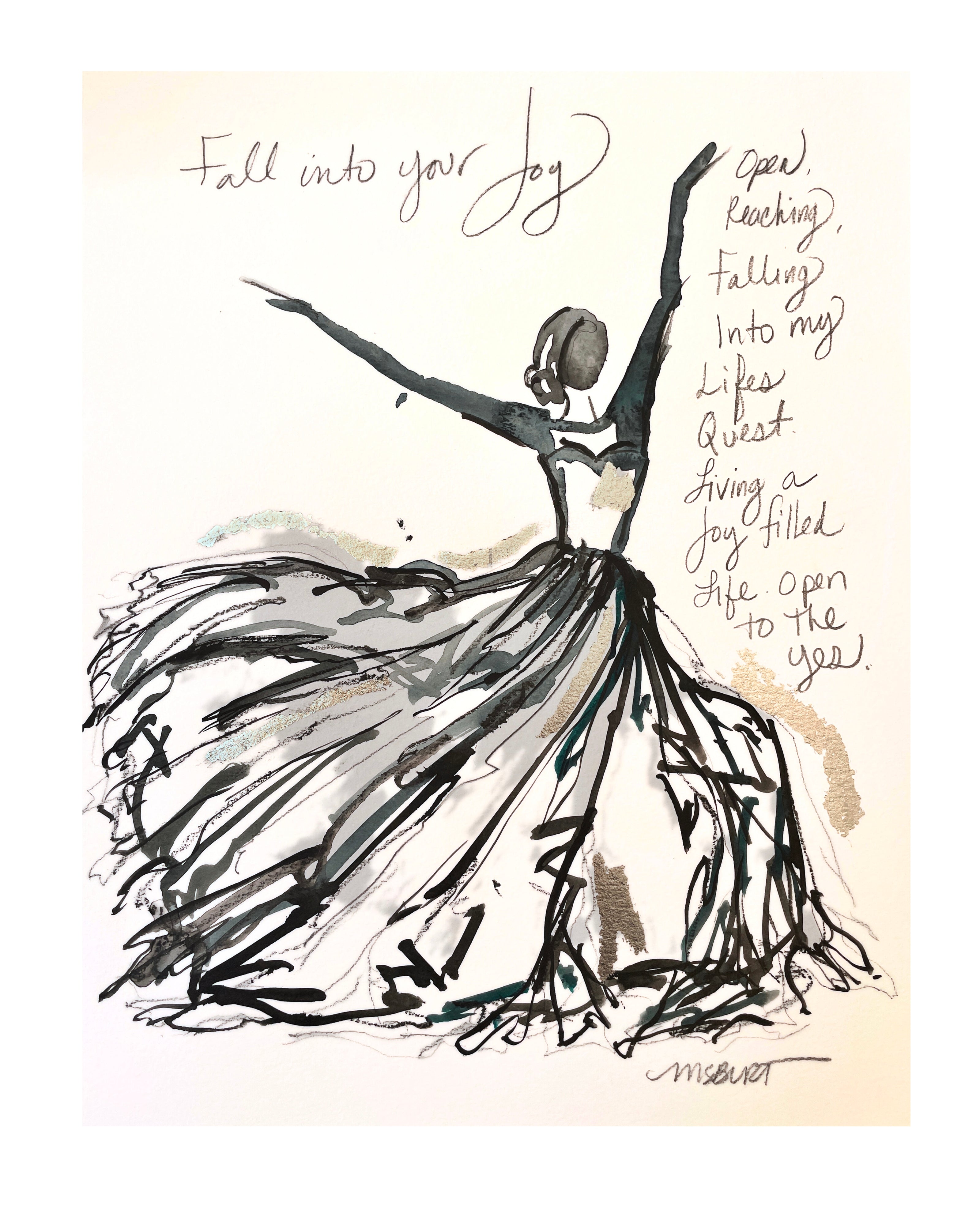 Fall into your Joy - Dancer Painting 1047