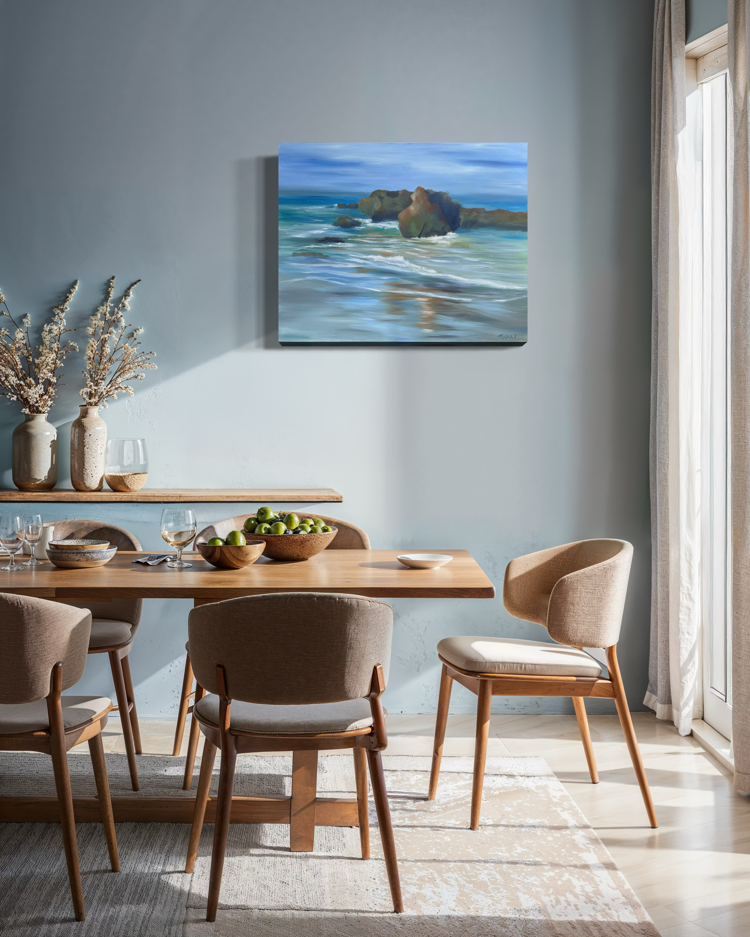 Ethereal Dancing Shoreline  - Seascape Painting - 181