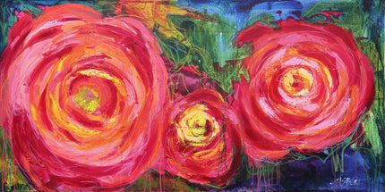 Velvet Swirl - Original Painting 24 x 48 - Floral Series