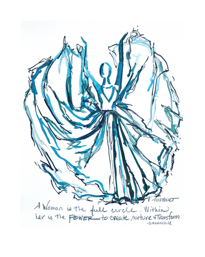 A Woman is full circle  - Dancer Giclée Print - 1028