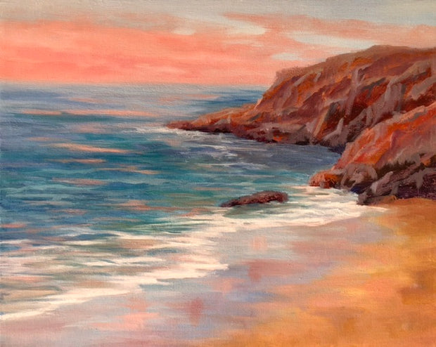 Sunset Reflections - California Seascape Painting - 156