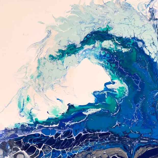 Abstract WAVE Acrylic Pour Painting Class