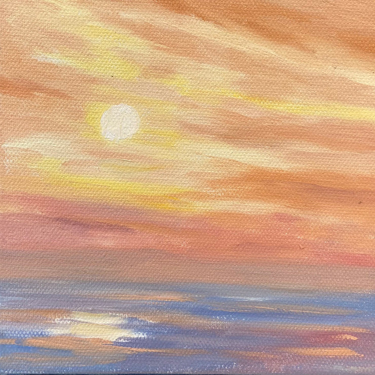 Mini Glowing Light  - Sunset Seascape Painting - 111
