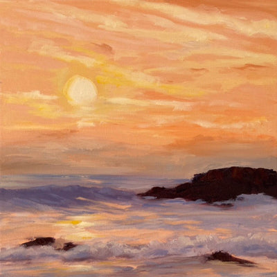 Glowing Light  - Sunset Seascape Painting - 161