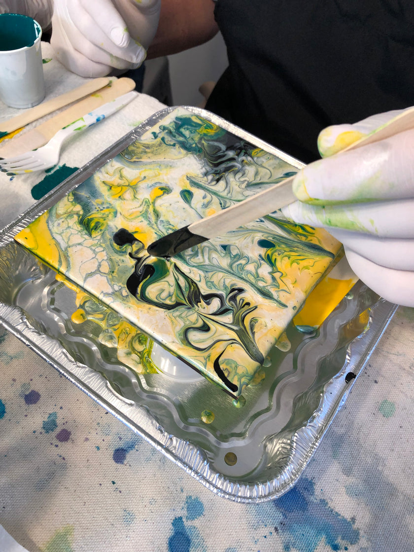 Abstract Acrylic Pour Painting Class