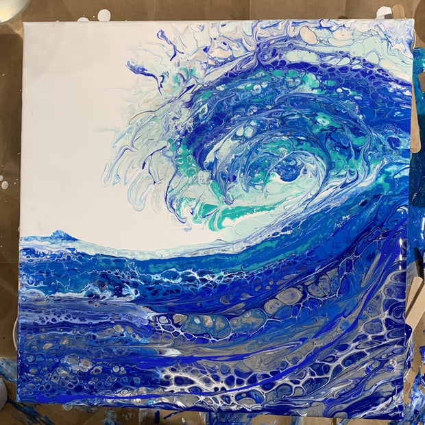 Abstract Acrylic Wave Painting by Artist Michelle S Burt