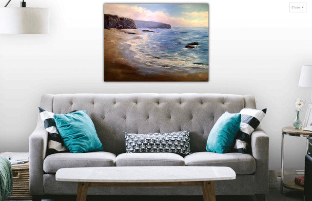 Crystal Cove Reflections  - Ethereal Seascape Painting - 159