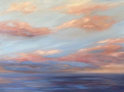 Cotton Candy Sky  - Sunset Seascape Painting - 180