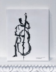 Bass Player Jazz - Giclée Print - Musician 8002