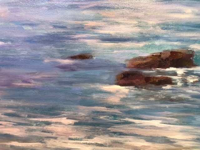 Crystal Cove Refections  - Etherial Seascape Painting - 159