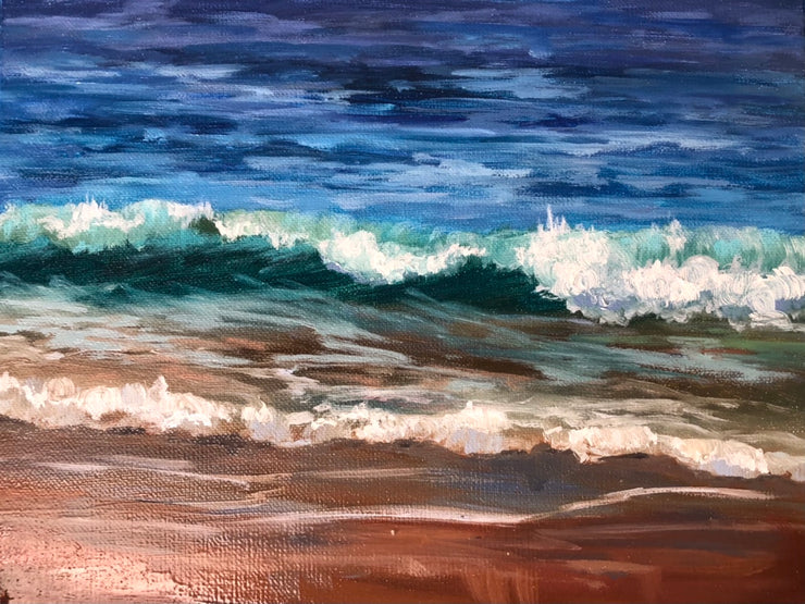 Winter Shoreline- Seascape Oil Painting - 169