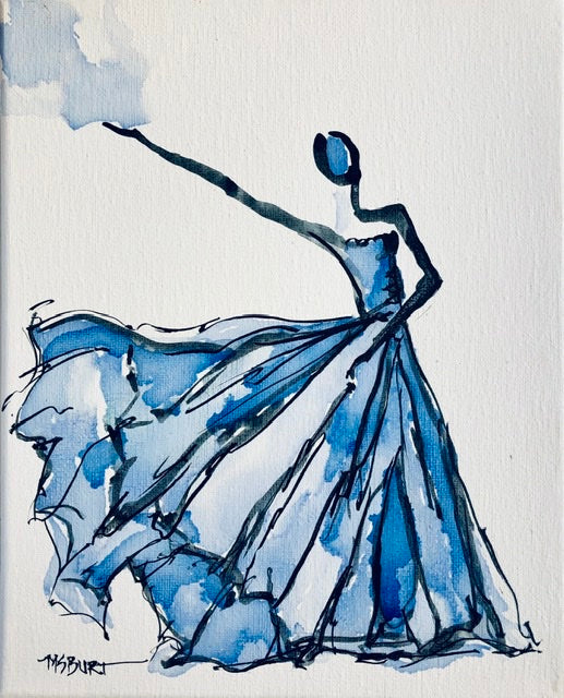Elegant Blue - Dancer Painting 1014