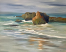 Ethereal Dancing Shoreline  - Seascape Painting - 181
