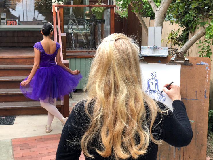 Ballerina Drawing and Painting Exploration with Live Model Class